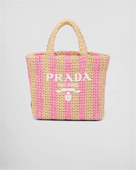 prada piccola borsa|Borsa Small in rafia con logo in Beige .